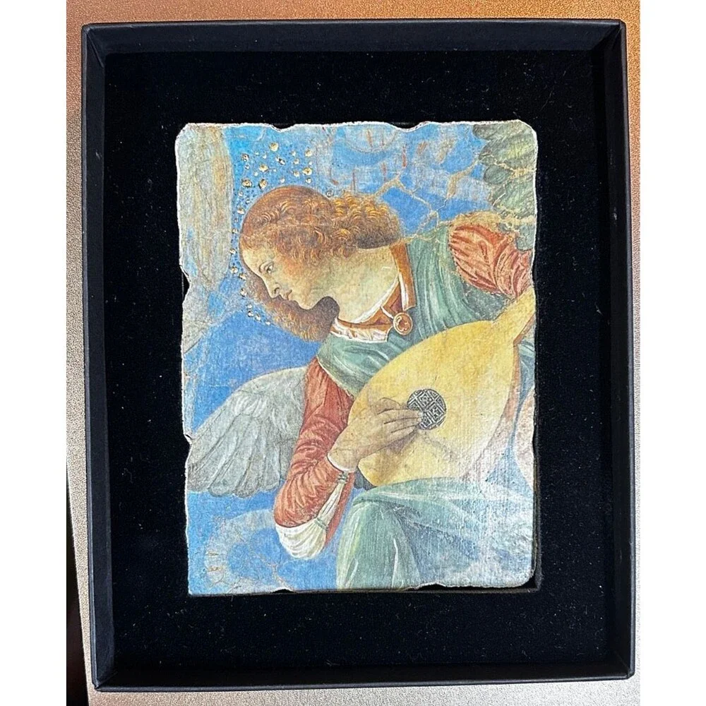 Bottega Artigiana Tifernate Fresco Angel Painting Melozzo da Forli Gold Leaf COA